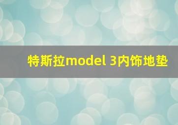 特斯拉model 3内饰地垫